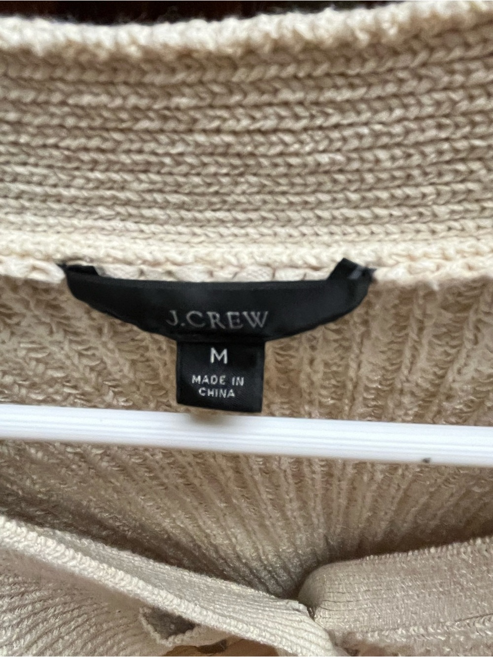 J. Crew Cream Ribbed Button-Front Cardigan - Picture 4 of 6